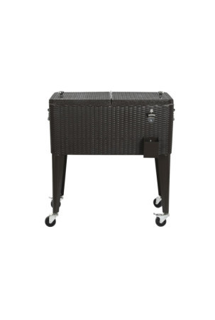 Nešiojamas šaldytuvas DKD Home Decor Ruda Metalinis sintetinis rotangas 76 L 83 x 48 x 86 cm