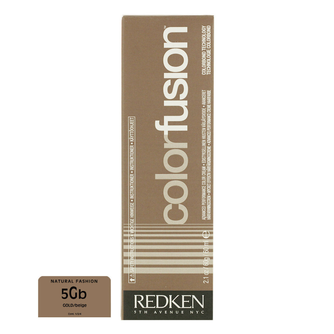 Nuolatinės spalvos dažymo kremas Redken Color Fusion Nº 5 Gold/Beige (60 ml)