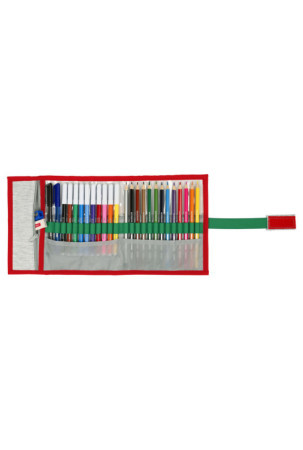 Mokyklinis penalas su priedais Benetton Pop Pilka (27 Dalys) (7 x 20 x 7 cm)