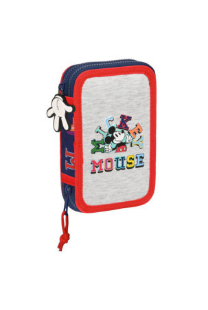 Mokyklinis penalas su priedais Mickey Mouse Clubhouse Only one Tamsiai mėlyna 12.5 x 19.5 x 4 cm (28 Dalys)