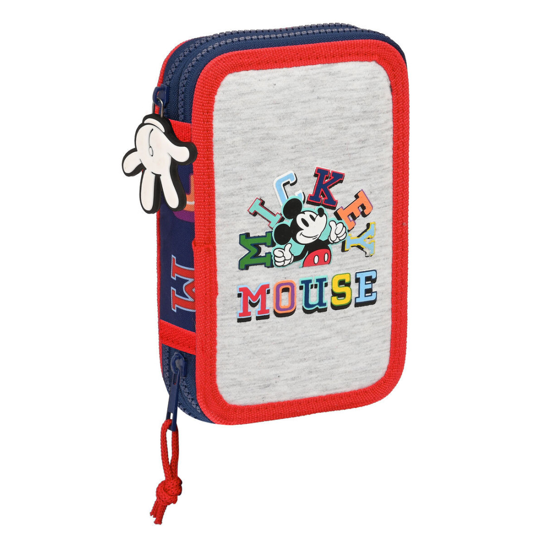 Mokyklinis penalas su priedais Mickey Mouse Clubhouse Only one Tamsiai mėlyna 12.5 x 19.5 x 4 cm (28 Dalys)