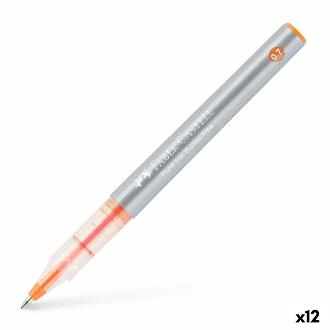 Rašiklis su skystu rašalu Faber-Castell Roller Free Ink Oranžinė 0,7 mm (12 vnt.)