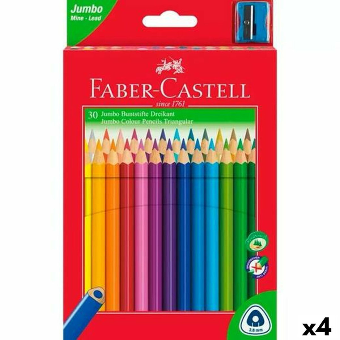 Spalvoti pieštukai Faber-Castell Spalvotas 4 Dalys