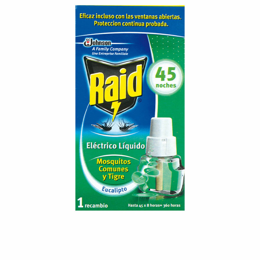 Priemonė nuo uodų Raid Proteccion Antimosquitos Eucalipto Eukaliptas 45 Naktis