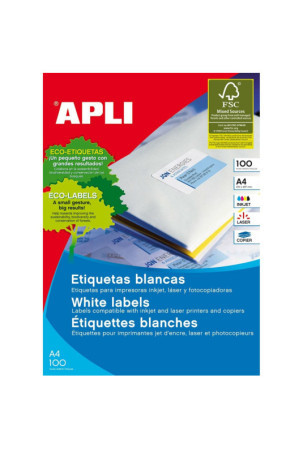 Lipnios etiketės Apli 581293 100 Paklodės 70 x 33,8 mm Balta