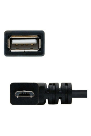 USB 2.0 A - USB B kabelis NANOCABLE CABLE USB 2.0 OTG ACODADO, TIPO MICRO B/M-A/H, NEGRO, 15 CM 15 cm Juoda Tată/Mamă