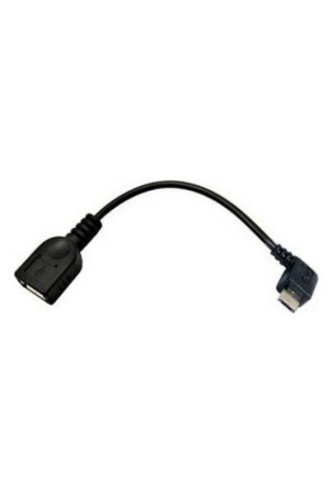 USB 2.0 A - USB B kabelis NANOCABLE CABLE USB 2.0 OTG ACODADO, TIPO MICRO B/M-A/H, NEGRO, 15 CM 15 cm Juoda Tată/Mamă