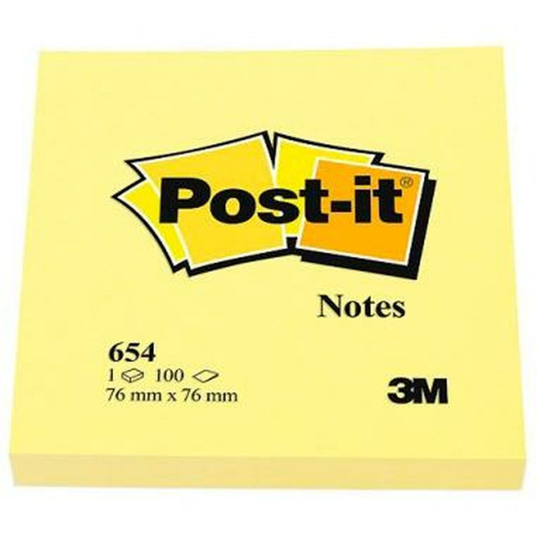 Lipnūs lapeliai Post-it CANARY YELLOW Geltona 7,6 x 7,6 cm 36 Vienetai 36 Dalys 76 x 76 mm