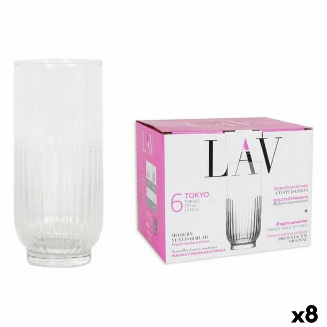 Stiklinių rinkinys LAV 144946 6 Dalys (8 vnt.) (395 ml)