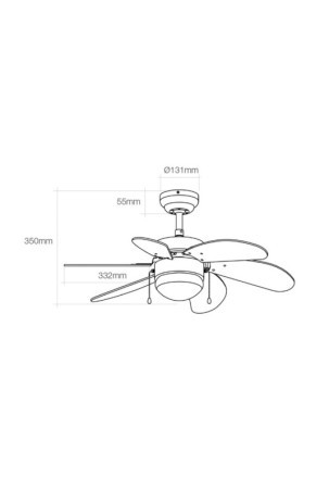 Lubinis ventiliatorius su apšvietimu EDM 33985 Aral Balta 50 W