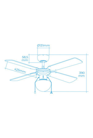 Lubinis ventiliatorius su apšvietimu EDM 33800 Caribe Balta 50 W