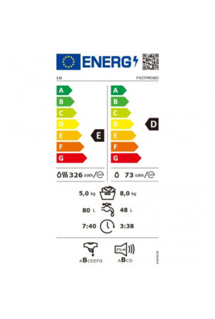 Washer - Dryer LG F4J3TM5WD 8kg / 5kg 1400 rpm