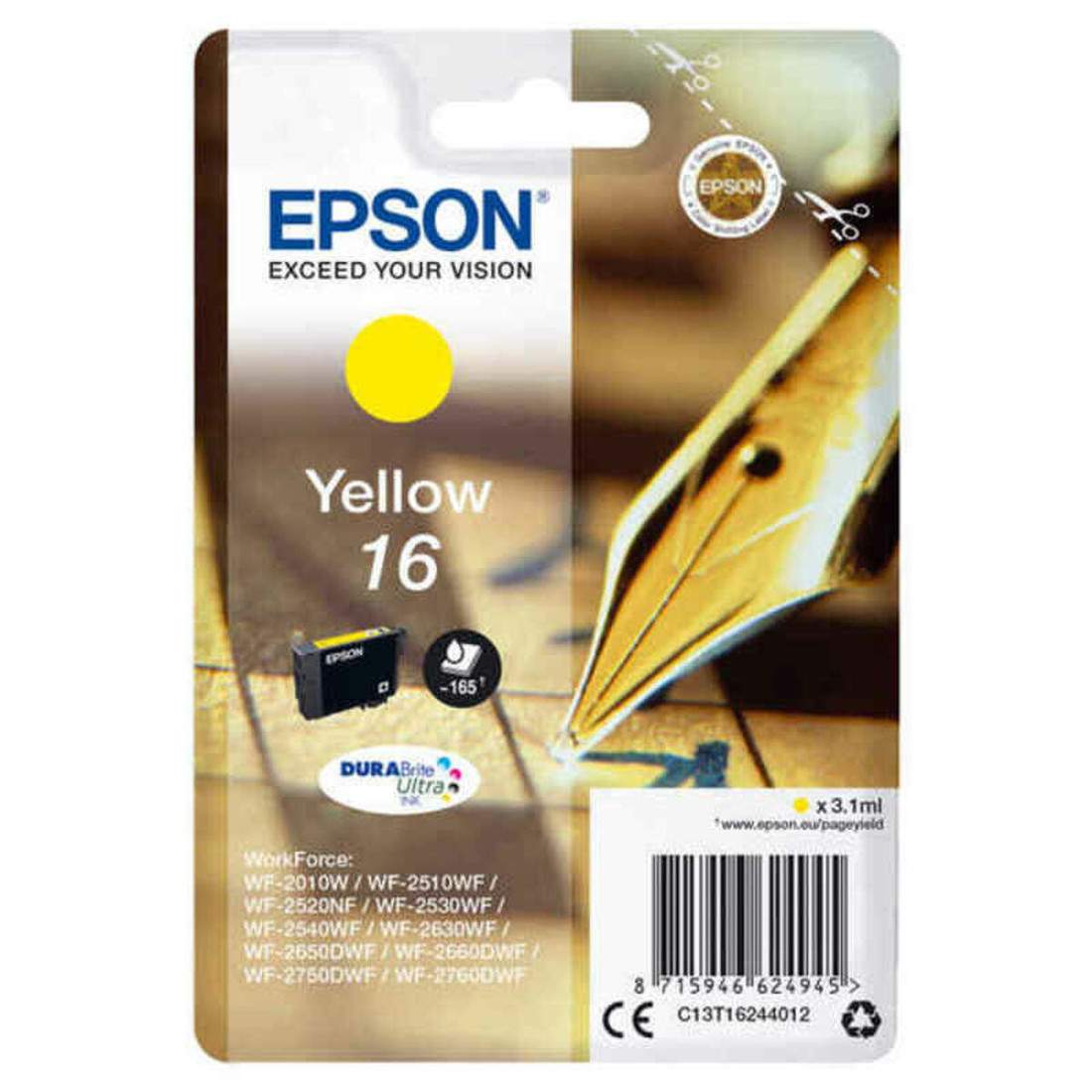 Originali rašalo kasetė Epson 16 Geltona