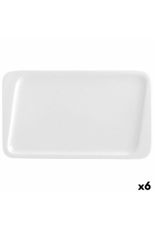 Plokščia lėkštė Quid Chef Keramikinis Balta 30 x 18 cm (6 vnt.) (Pack 6x)