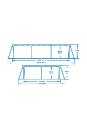 Išmontuojamas baseinas Bestway Steel Pro 56403b (259 x 170 x 61 cm)