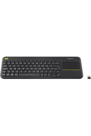 Klaviatūra Logitech K400 Plus Juoda Belaidis Bluetooth Touchpad AZERTY TV Prancūzų