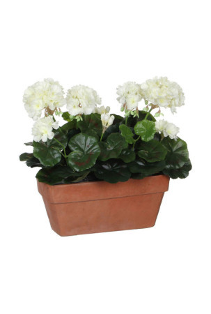 Dekoratyvinis augalas Mica Decorations Keramikinis Balta Geltona PVC Pelargonija (29 x 13 x 40 cm)