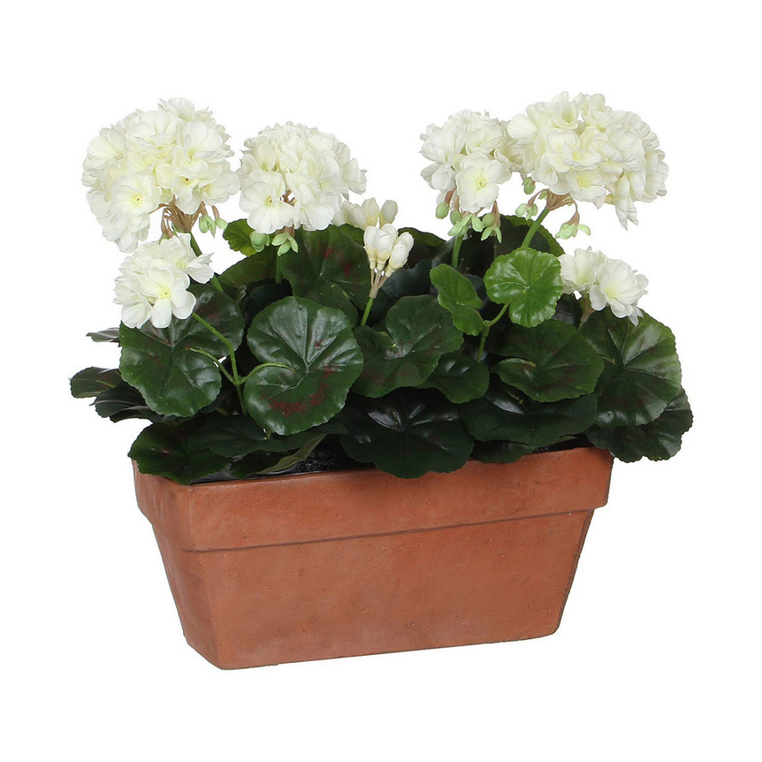 Dekoratyvinis augalas Mica Decorations Keramikinis Balta Geltona PVC Pelargonija (29 x 13 x 40 cm)