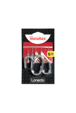 Kabliukas pakabinti Metaltex Lonardo Chromuotas Metalinis 6,5 cm 6 Dalys