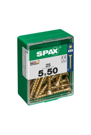 Varžtų dėžutė SPAX Yellox Medžio Plokščia galvutė 25 Dalys (5 x 50 mm)