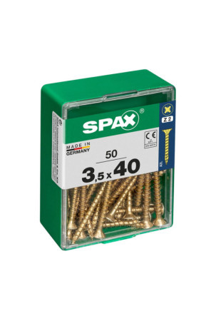 Varžtų dėžutė SPAX Yellox Medžio Plokščia galvutė 50 Dalys (3,5 x 40 mm)