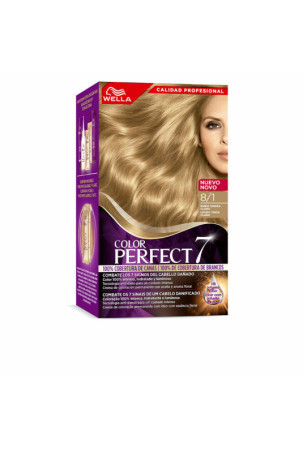 Ilgalaikiai dažai Wella Color Perfect 7 Nº 8/1 Žili plaukai 60 ml Švelni pelenų blondinė