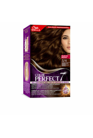 Ilgalaikiai dažai Wella Color Perfect 7 Nº 3/4 Žili plaukai Tamsiai kaštoninis 60 ml