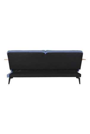 Sofa-lova DKD Home Decor Juoda Mėlyna Metalinis Ruda Poliesteris Eukalipto mediena (203 x 87 x 81 cm)