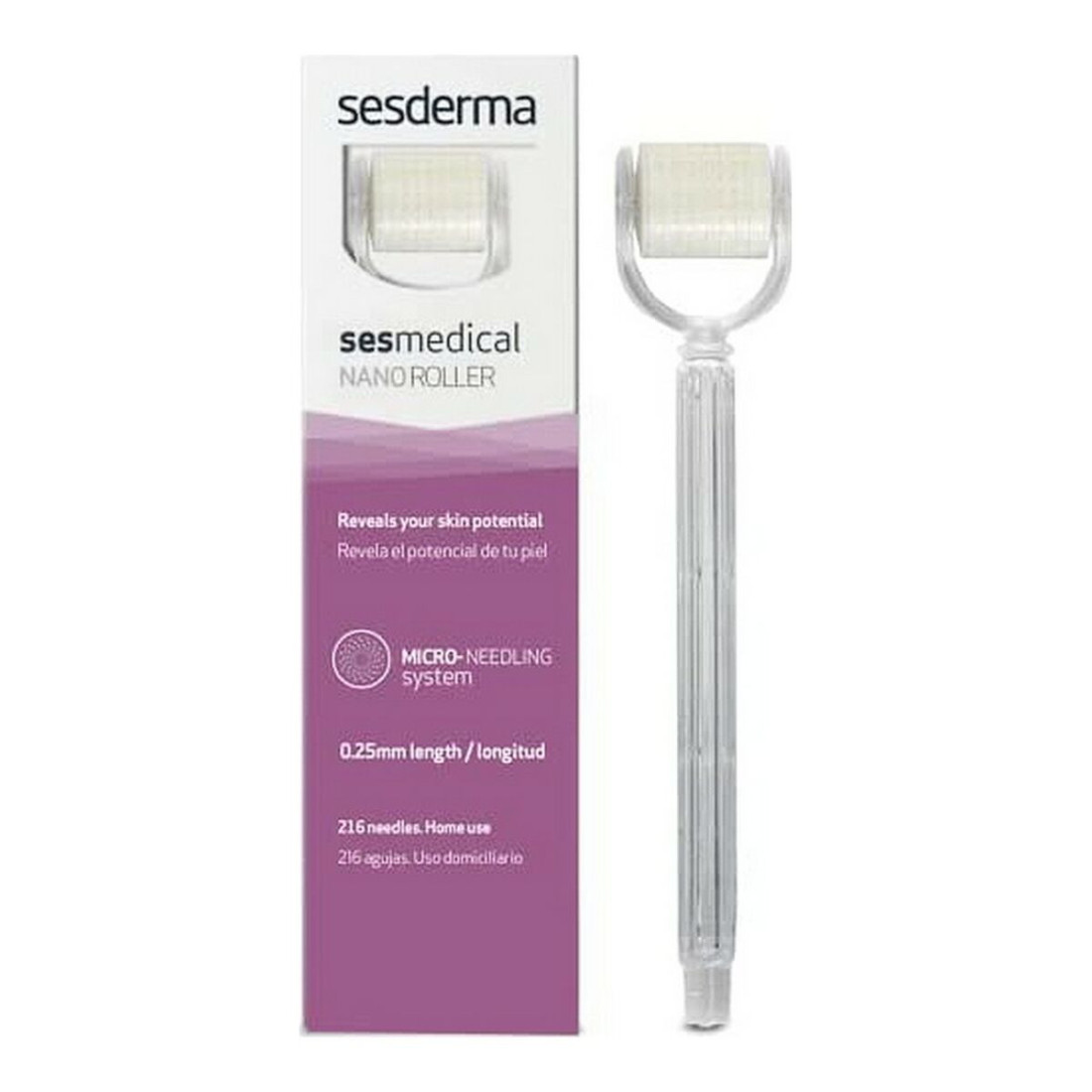 Šveičiantis veido masažuoklis Sesderma Sesmedical Nanoroller (0,5 mm)