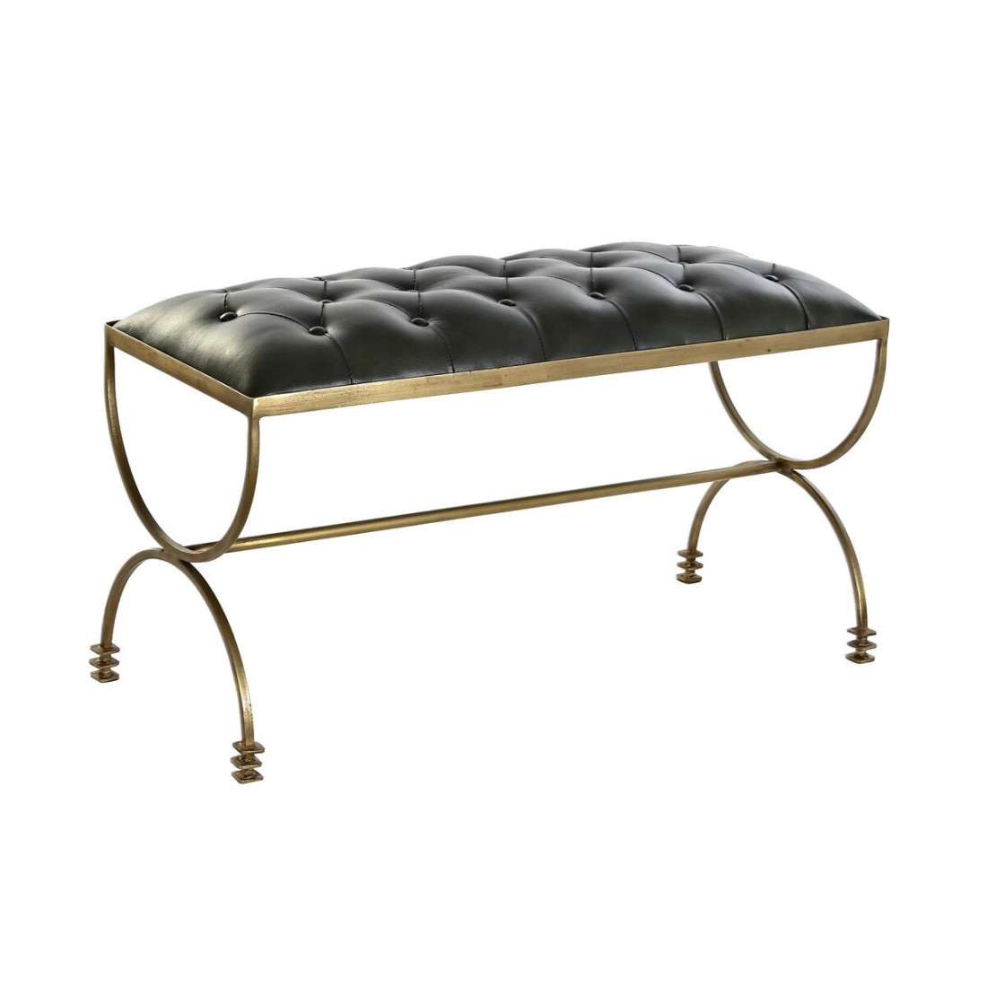 Foot-of-bed Bench DKD Home Decor 90 x 38 x 52 cm Auksinis Metalinis Žalia Metalizuotas