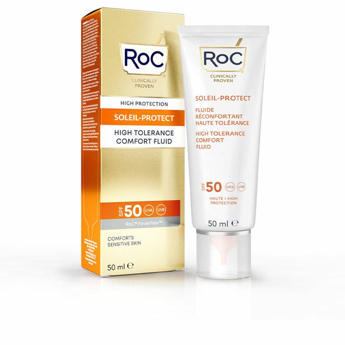 Kremas nuo saulės Roc High Tolerance Jautri oda SPF 50 (50 ml)