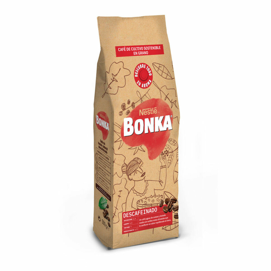 Kavos pupelės Bonka DESCAFEINADO 500g