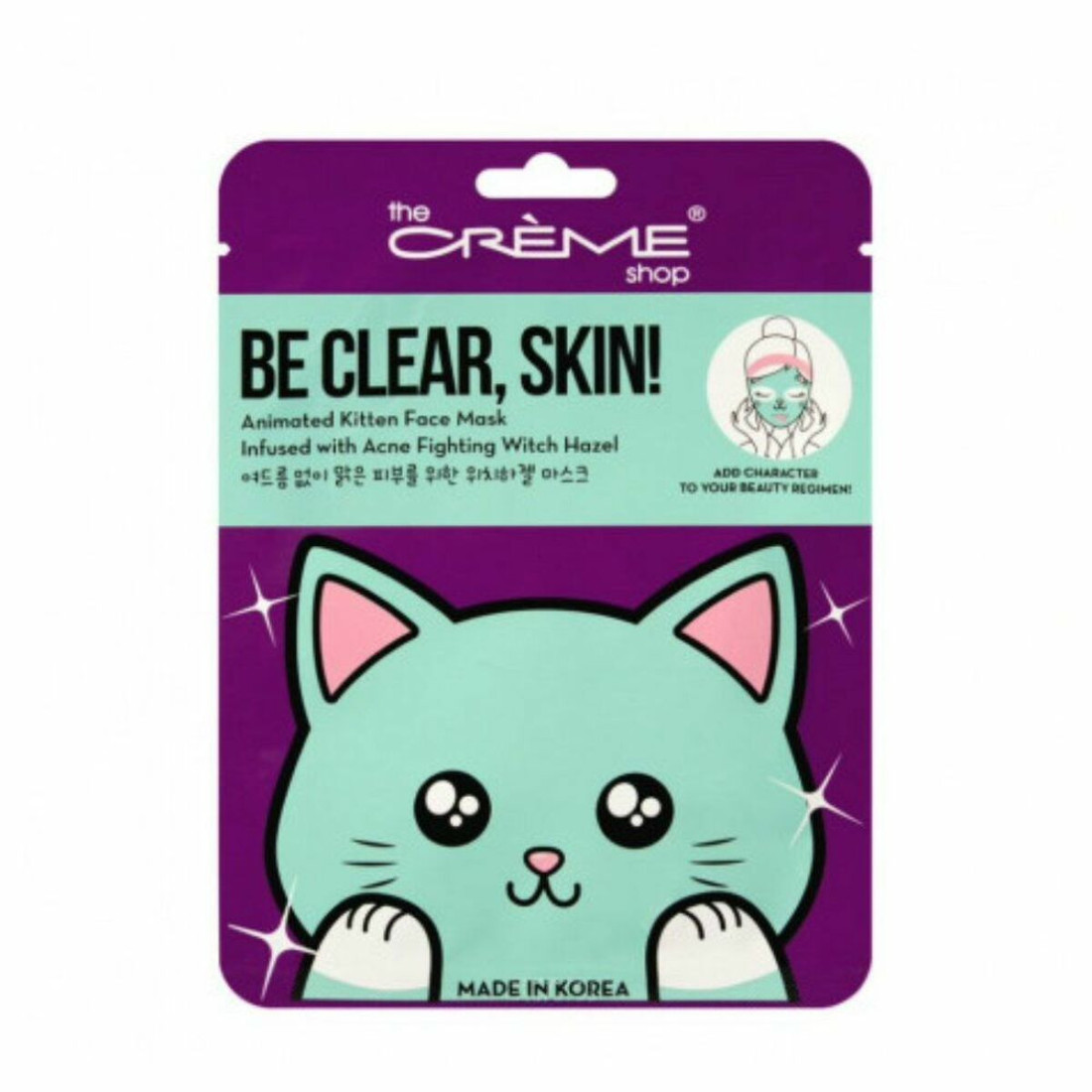 Veido kaukė The Crème Shop Be Clear, Skin! Kitten (25 g)