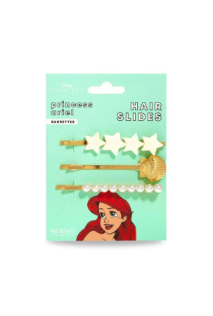 Plaukų segtukas Mad Beauty Disney Princess Ariel Auksinis (3 pcs)