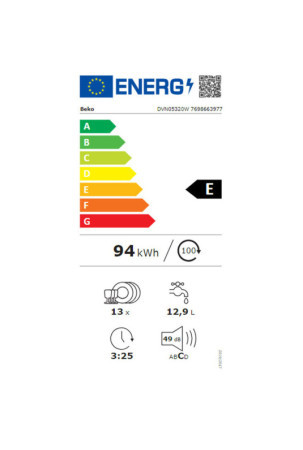 Indų plovimo mašina BEKO DVN05320W Balta 60 cm