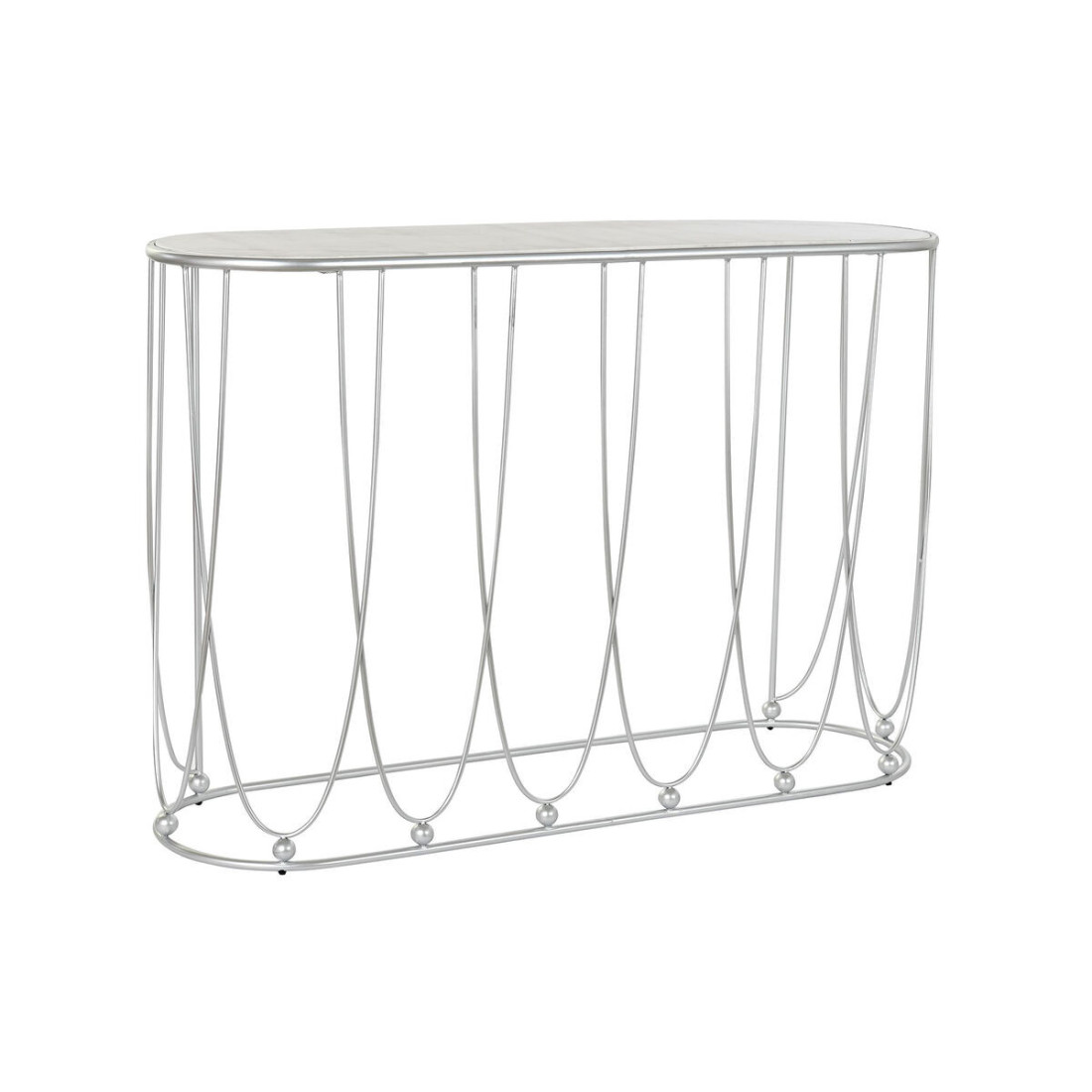 Konsolė DKD Home Decor Sidabras Metalinis Balta Marmurą 115 x 35 x 78 cm