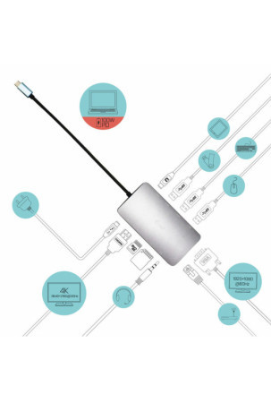 Doko stotelė i-Tec C31NANODOCKVGAPD  Sidabras