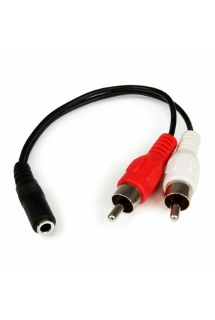 Audio Jack (3,5 mm) - 2 RCA kabelis Startech MUFMRCA    Juoda 0,15 m