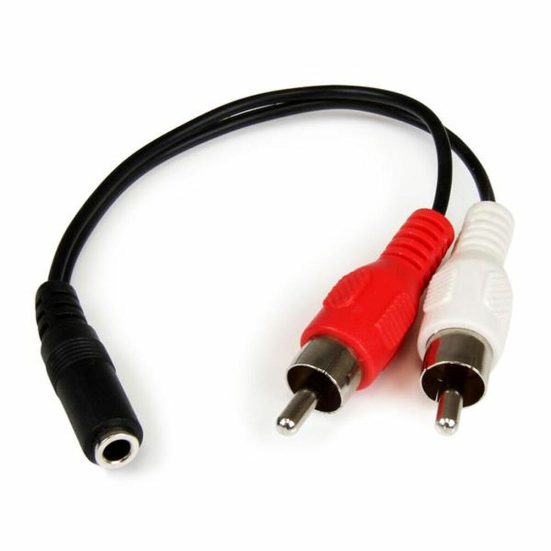 Audio Jack (3,5 mm) - 2 RCA kabelis Startech MUFMRCA    Juoda 0,15 m