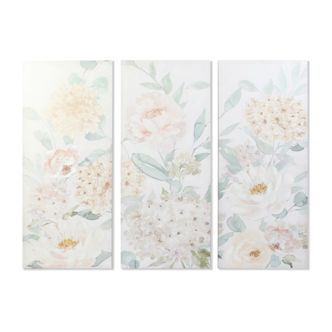 Paveikslas DKD Home Decor Gėlės 55 x 3 x 135 cm Shabby Chic (3 Dalys)