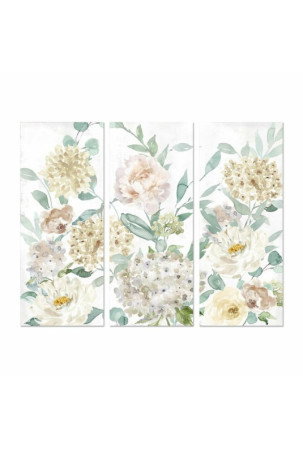 Paveikslas DKD Home Decor Gėlės 55 x 3 x 135 cm Shabby Chic (3 Dalys)