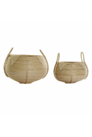 Krepšelio rinkinys DKD Home Decor Rotangas Bali (2 pcs) (25 x 25 x 22 cm) (35 x 35 x 37 cm)