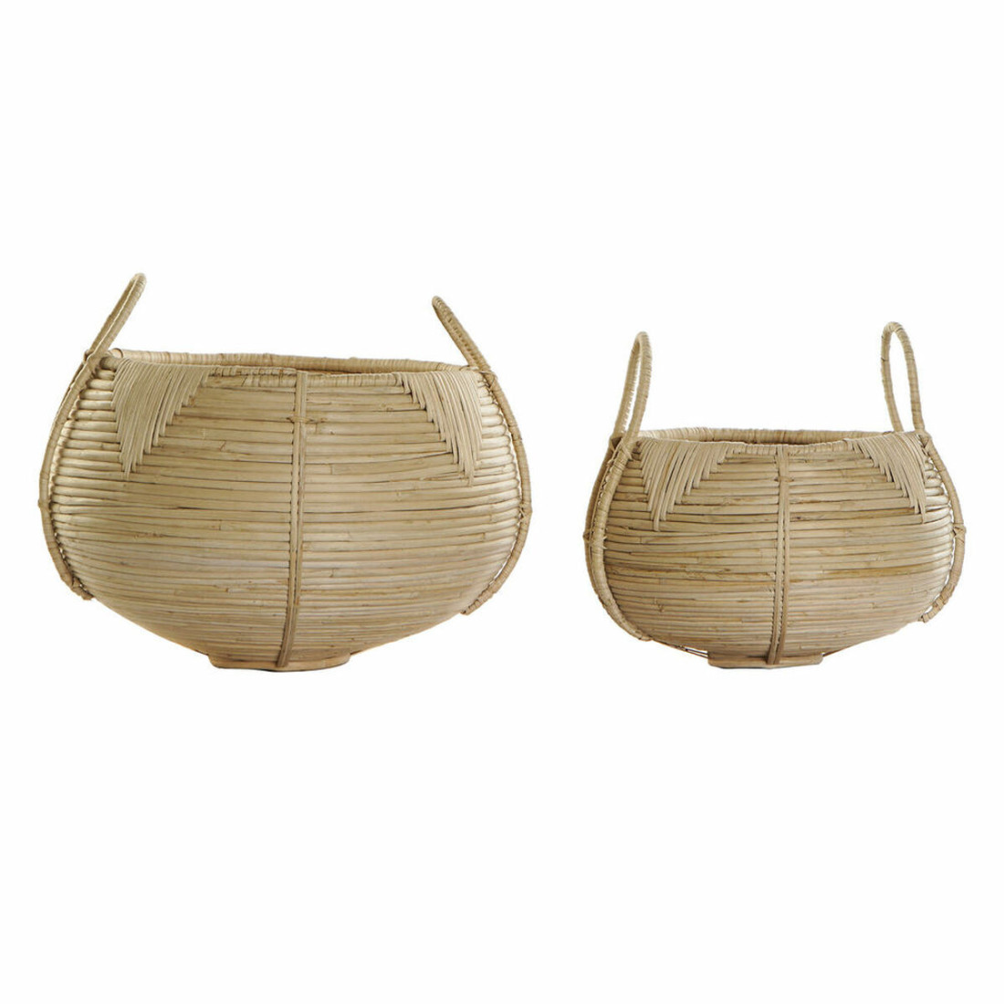 Krepšelio rinkinys DKD Home Decor Rotangas Bali (2 pcs) (25 x 25 x 22 cm) (35 x 35 x 37 cm)