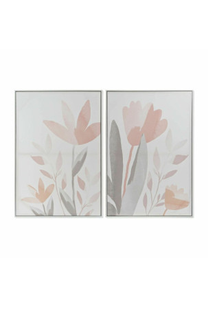 Paveikslas DKD Home Decor 62,2 x 3,5 x 90 cm Gėlės Shabby Chic (2 vnt.)