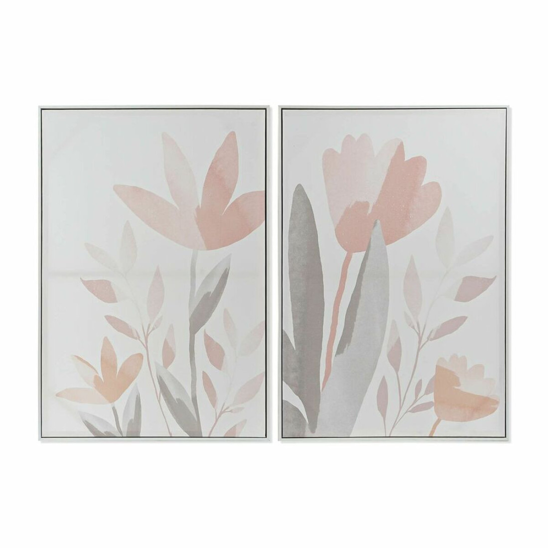 Paveikslas DKD Home Decor 62,2 x 3,5 x 90 cm Gėlės Shabby Chic (2 vnt.)