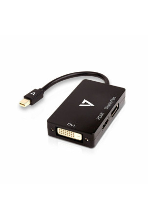 Mini DisplayPort – VGA/DVI/HDMI adapteris V7 V7MDP-DPDVIHDMI-1E  Juoda