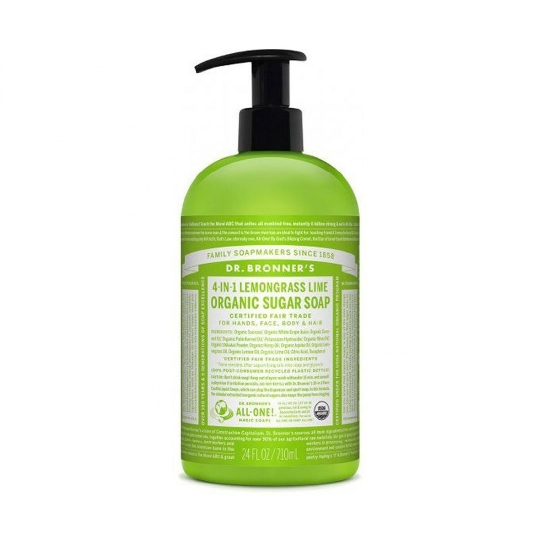 Skystas muilas Dr Bronner's Lemongrass Lime 710 ml