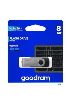 USB atmintukas GoodRam UTS2 USB 2.0 Juoda Juoda/Sidabras Sidabras 8 GB