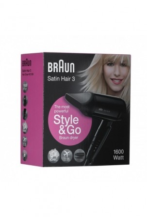 Plaukų džiovintuvas Braun Satin Hair 3 Style&Go Juoda 1600 W