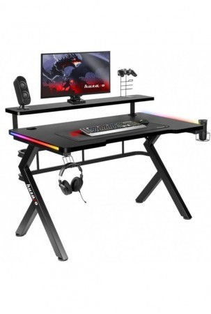 Rašomasis stalas Gaming Huzaro HZ-Hero 5.0 RGB Juoda Plienas Anglies pluoštas 116 x 69,5 x 59 cm